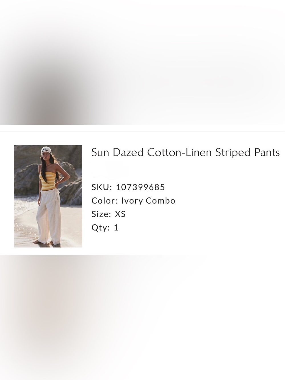NWT Free People Sun Dazed striped pant size xs